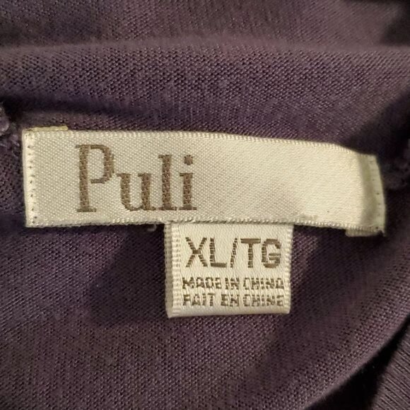 Puli Shirt Top Blouse Tunic Long Sleeve Purple Rouching Woman's WOMAN'S EXTRA LG - Picture 6 of 10